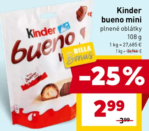 Kinder bueno mini plnené oblátky