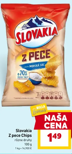Slovakia Šošovicové chipsy morská soľ