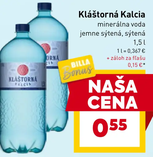 Kláštorná Kalcia minerálna voda