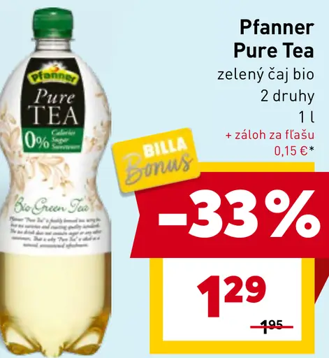 Pfanner Pure Tea zelený čaj bio