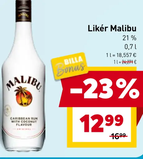Malibu kokosový likér