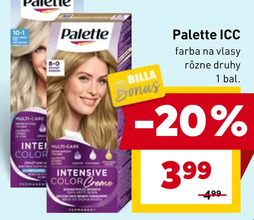 Palette ICC farba na vlasy