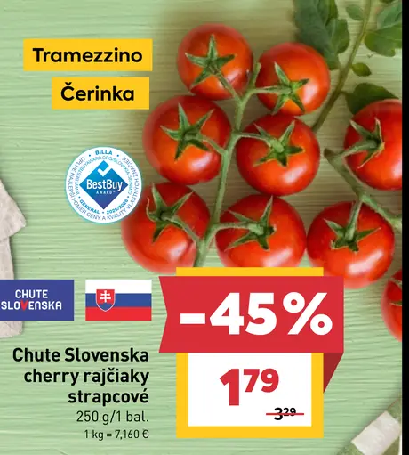 Chute Slovenska cherry rajčiaky strapcové balenie