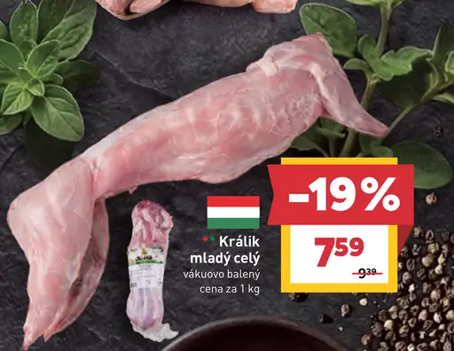 Králik mladý celý vákuovo balený
