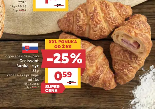 Croissant šunka - syr
