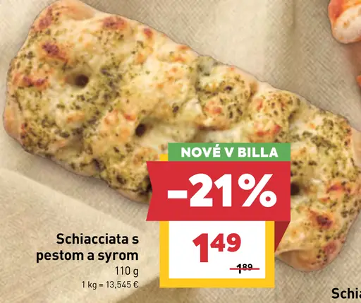 Schiacciata s pestom a syrom