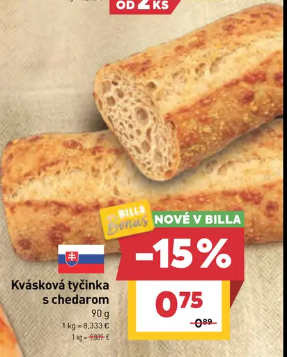 Kvásková tyčinka s chedarom