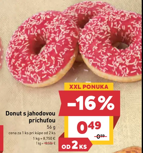 Donut s jahodovou príchuťou