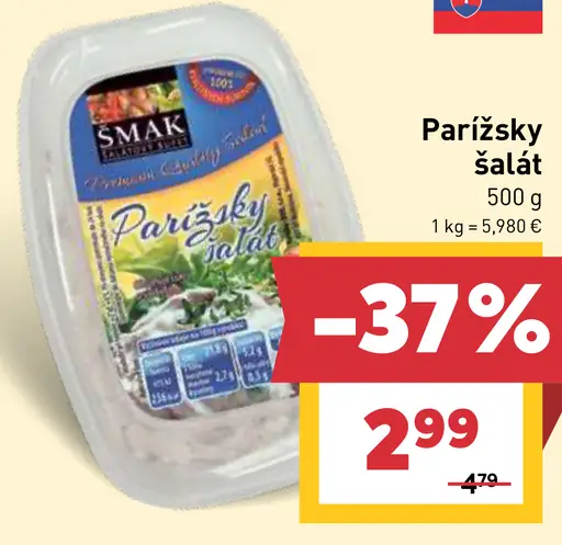 Parížsky šalát lahôdkový šalát
