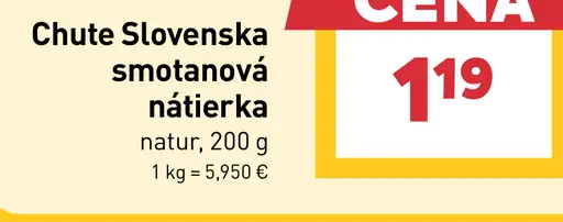 Chute Slovenska Smotanová nátierka natur