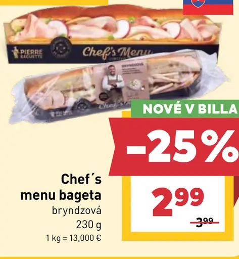 Chef’s Menu bageta bryndzová
