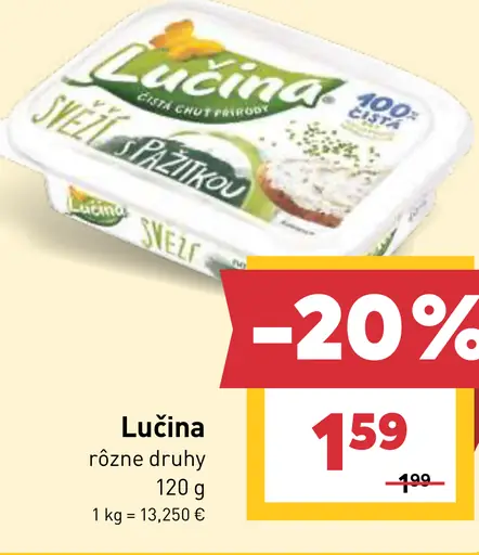 Lučina čerstvý smotanový syr rôzne druhy