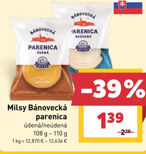 Milsy Bánovecká parenica údená/neúdená
