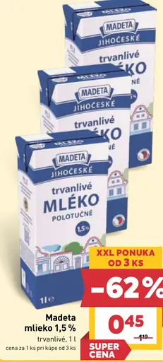 Madeta mlieko 1,5%