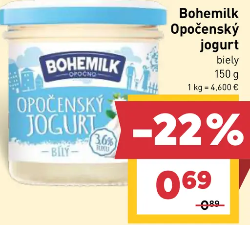 Bohemilk Opočenský jogurt biely