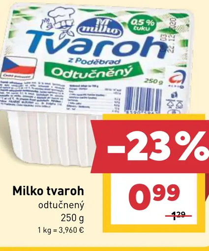 Milko tvaroh polotučný