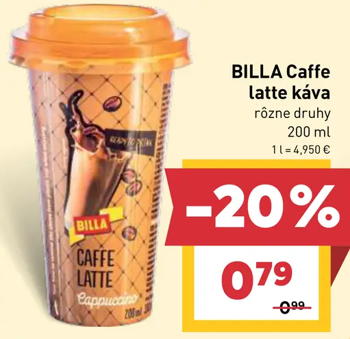 BILLA Caffe latte káva