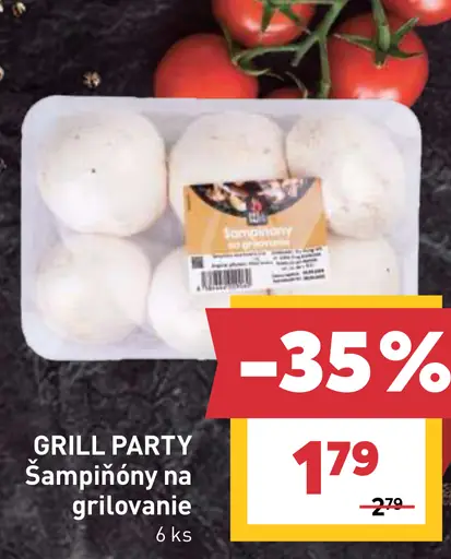 Grill Party šampiňóny na grilovanie