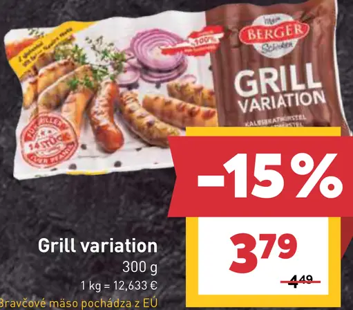 Berger Grill Variation bravčová klobása mix na gril