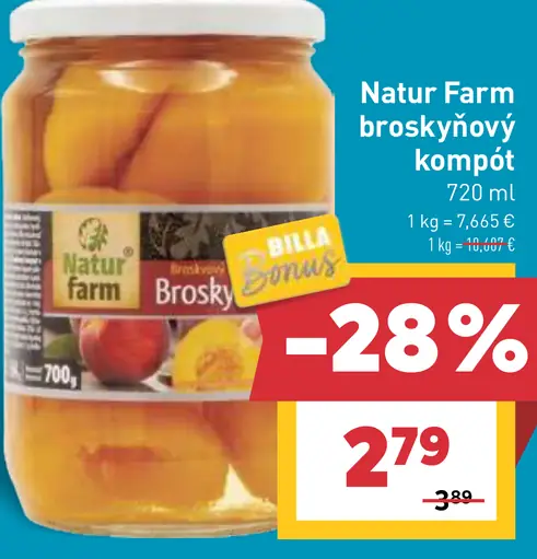 Natur Farm Broskyňový kompót