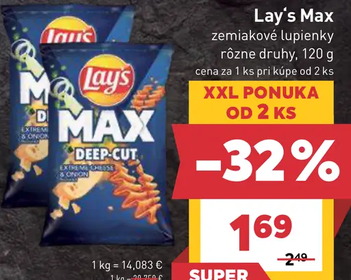 Lay’s Max zemiakové lupienky rôzne druhy