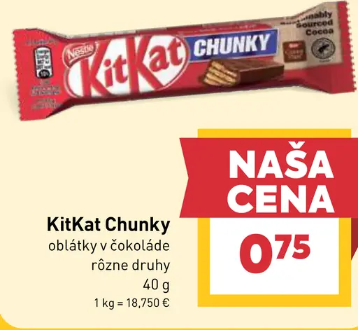 KitKat Chunky oblátky v čokoláde