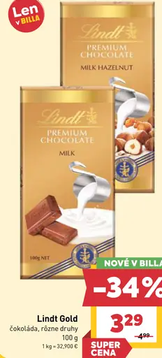 Lindt Gold čokoláda