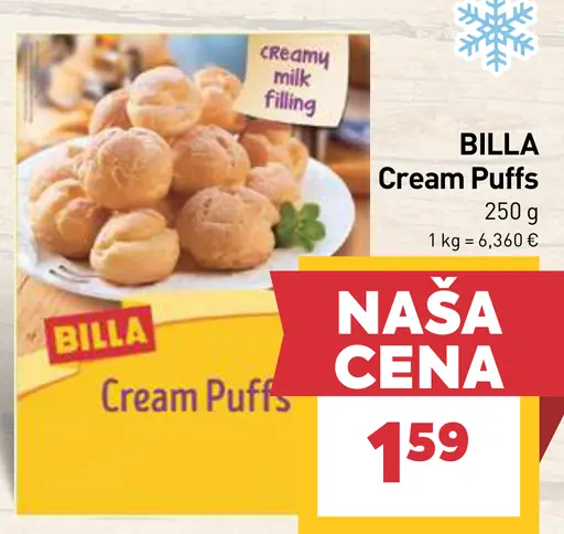 BILLA Cream Puffs mrazené