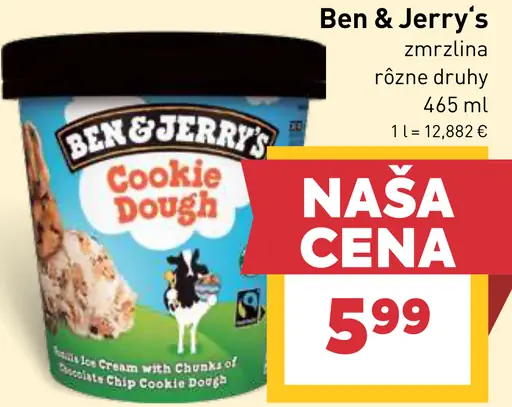 Ben & Jerry's zmrzlina rôzne druhy