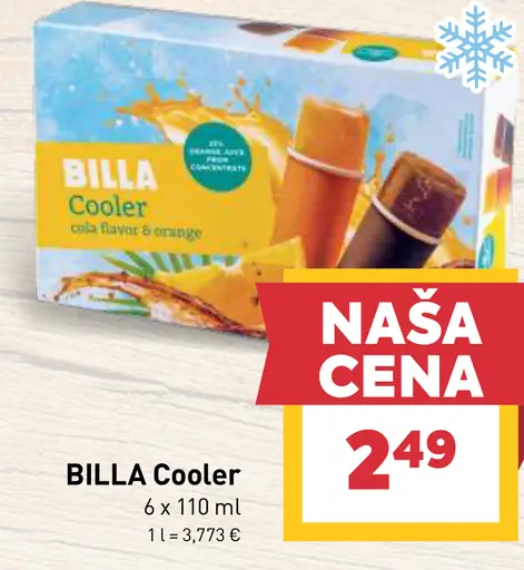 BILLA Cooler zmrzlina rôzne druhy