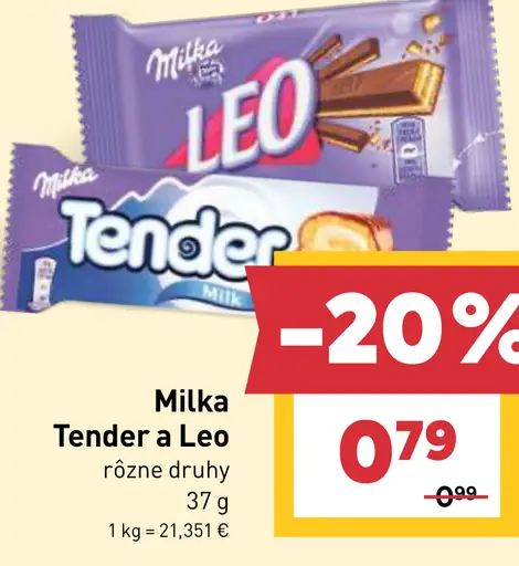 Milka Tender a Leo rôzne druhy