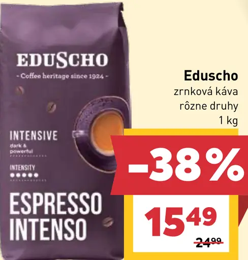 Eduscho Espresso Intenso zrnková káva rôzne druhy