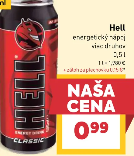Hell energetický drink viac druhov