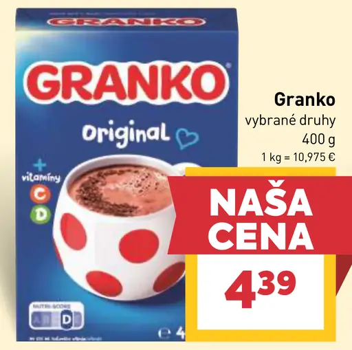 Granko Original kakaový nápoj vybrané druhy