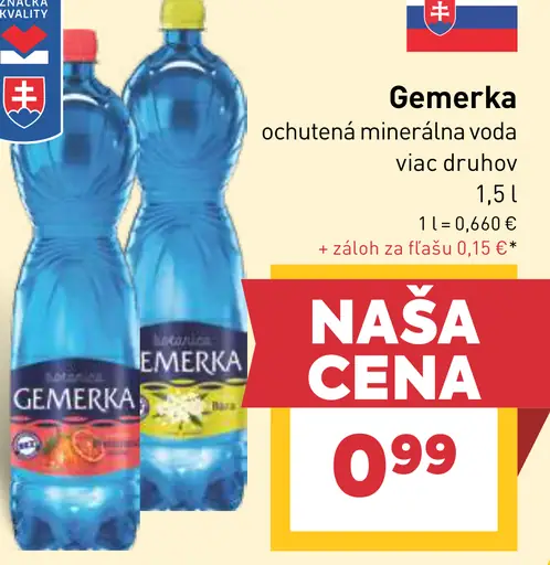 Gemerka ochutená minerálna voda, viac druhov