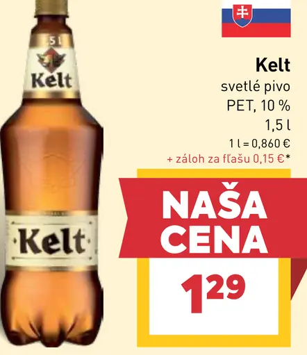 Kelt svetlé pivo 10 % PET