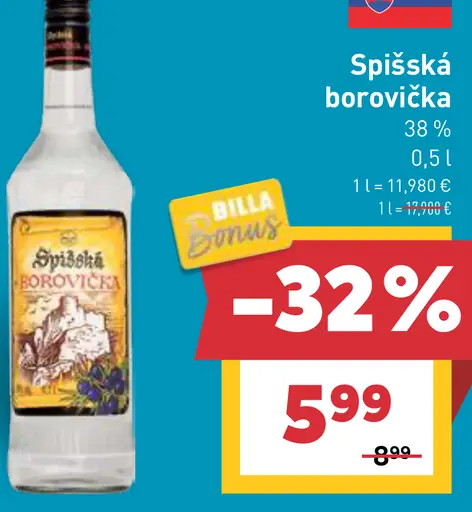 Spišská borovička 38%
