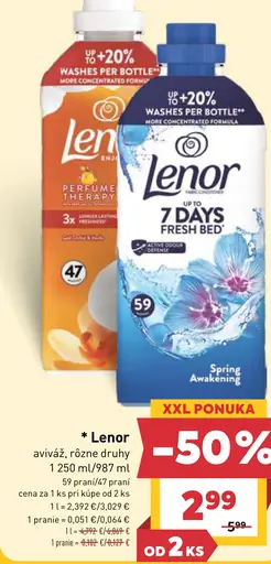 Lenor aviváž rôzne druhy