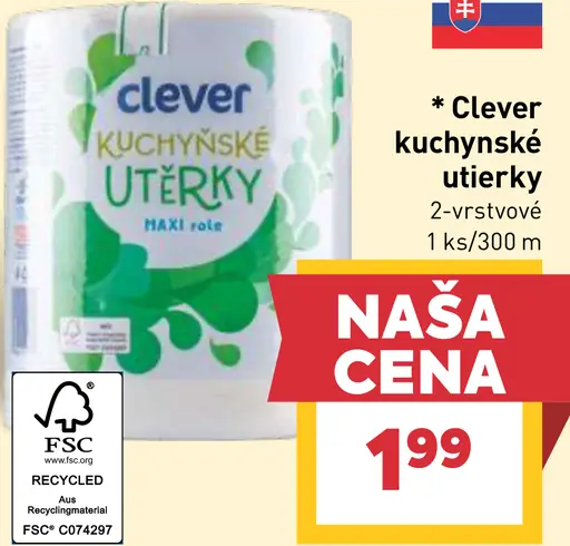 Clever kuchynské utierky 2-vrstvové