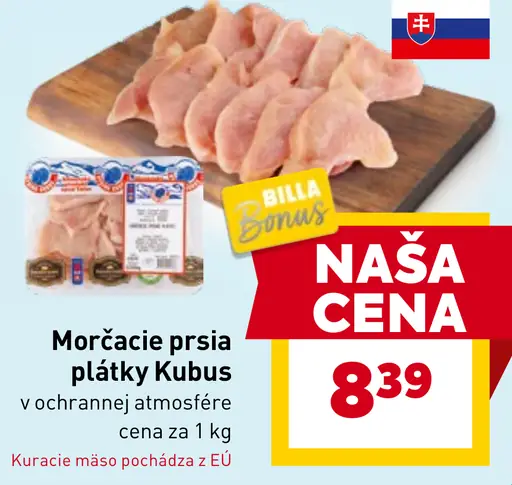 Kubus morčacie prsia plátky v ochrannej atmosfére
