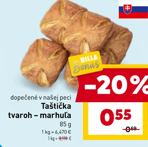 Taštička tvaroh-marhuľa