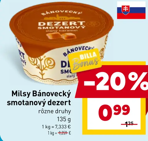 Milsy Báňovecký smotanový dezert