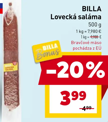 BILLA Lovecká saláma