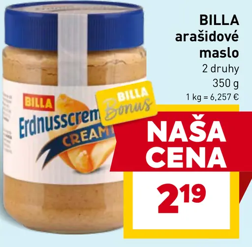 BILLA arašidové maslo