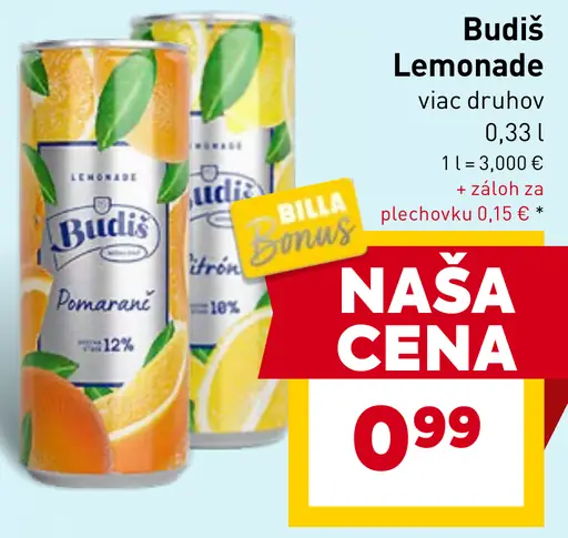Budiš Lemonade ochutený nápoj