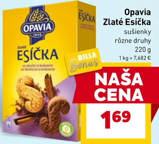Opavia Zlaté Esíčka sušienky
