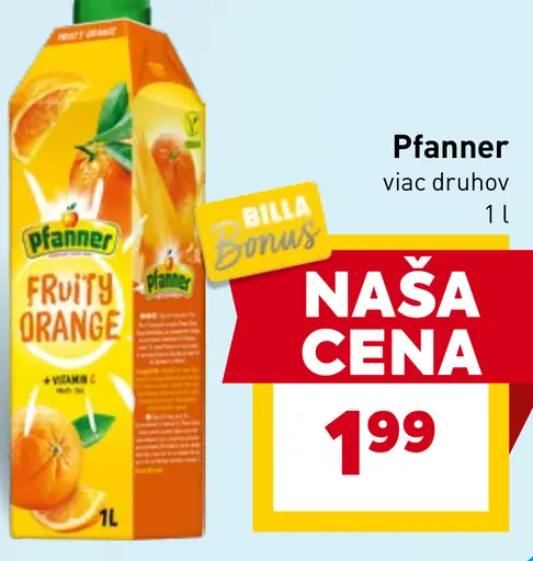 Pfanner ovocný nápoj viac druhov
