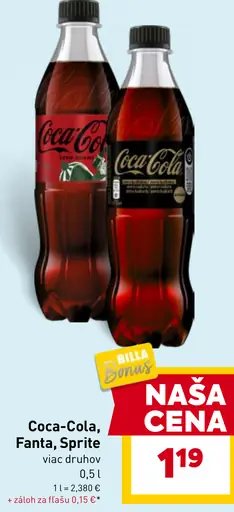 Coca-Cola, Fanta, Sprite nealkoholický nápoj