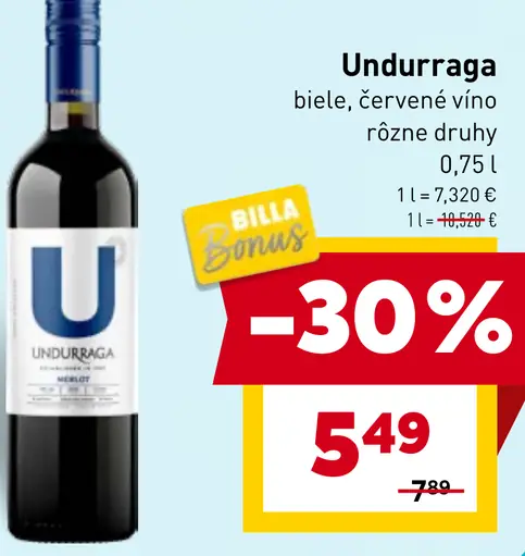 Undurraga biele, červené víno rôzne druhy