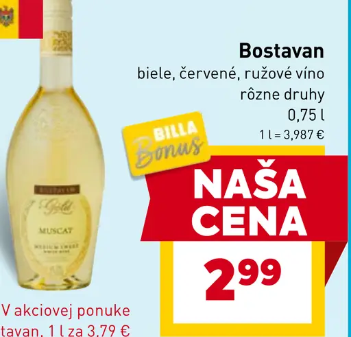 Bostavan biele, červené, ružové víno rôzne druhy